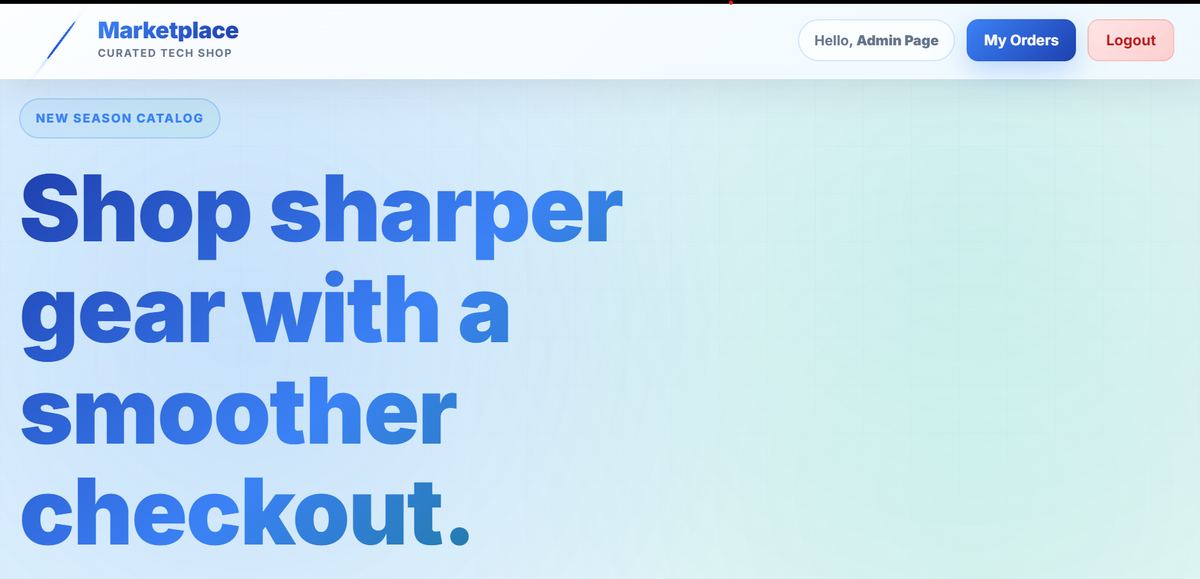 Screenshot of the ecommerce website project
